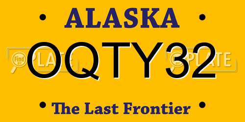 OQTY32 Alaska License Plate