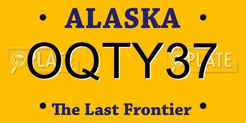 OQTY37 Alaska License Plate