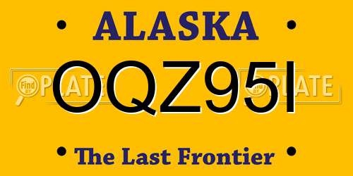 OQZ95I Alaska License Plate