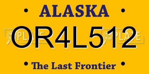 OR4L512 Alaska License Plate