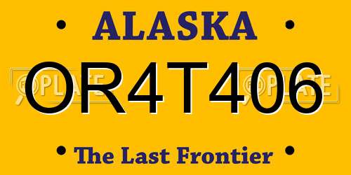 OR4T406 Alaska License Plate