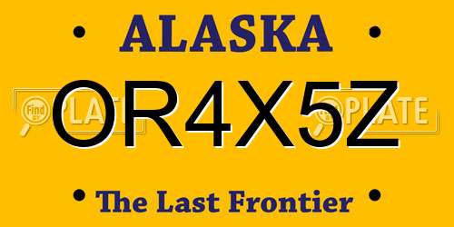 OR4X5Z Alaska License Plate