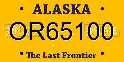 OR65100 Alaska License Plate