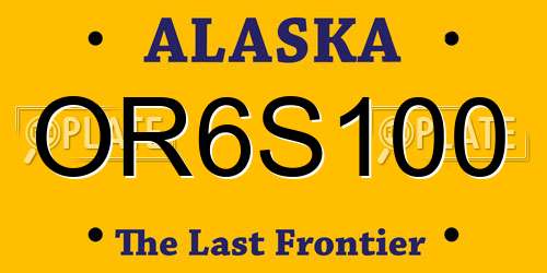 OR6S100 Alaska License Plate