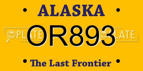 OR893 Alaska License Plate