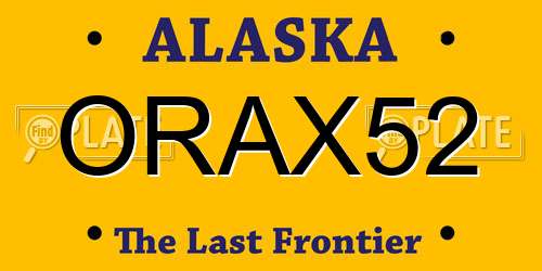 ORAX52 Alaska License Plate