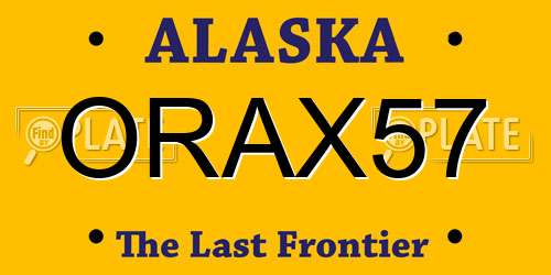 ORAX57 Alaska License Plate