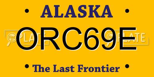 ORC69E Alaska License Plate