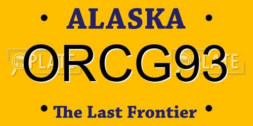 ORCG93 Alaska License Plate