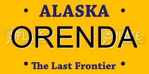 ORENDA Alaska License Plate