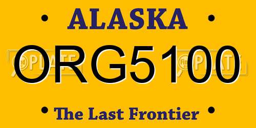 ORG5100 Alaska License Plate