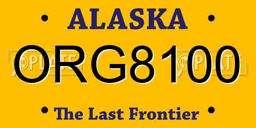 ORG8100 Alaska License Plate