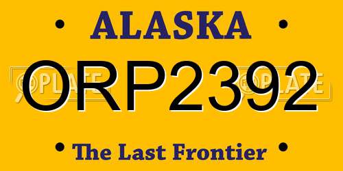 ORP2392 Alaska License Plate