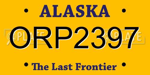 ORP2397 Alaska License Plate