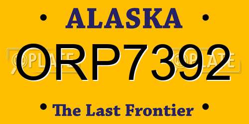 ORP7392 Alaska License Plate