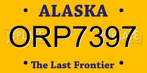 ORP7397 Alaska License Plate