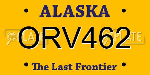 ORV462 Alaska License Plate