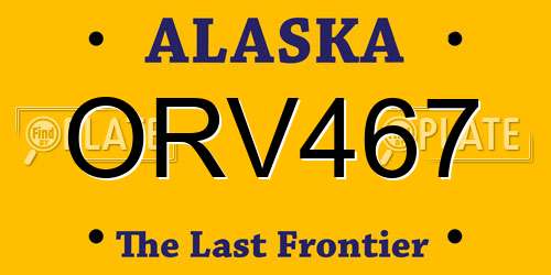 ORV467 Alaska License Plate