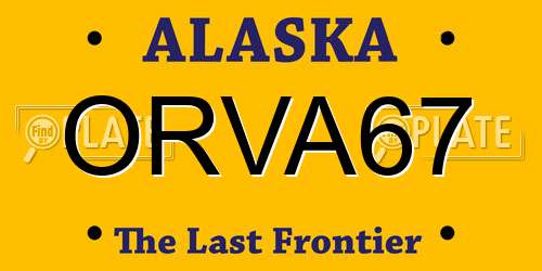ORVA67 Alaska License Plate