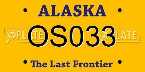 OS033 Alaska License Plate