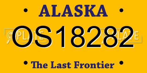 OS18282 Alaska License Plate