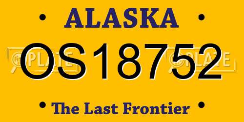 OS18752 Alaska License Plate