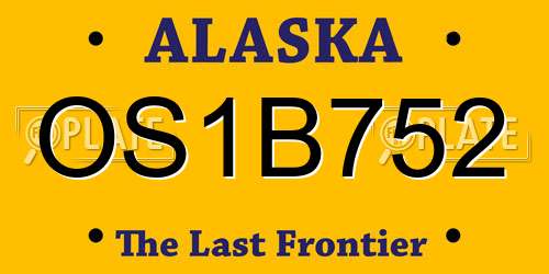 OS1B752 Alaska License Plate