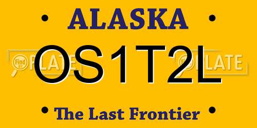OS1T2L Alaska License Plate