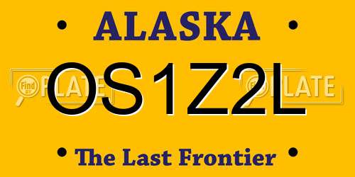 OS1Z2L Alaska License Plate