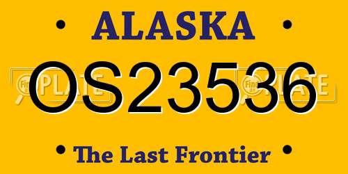 OS23536 Alaska License Plate