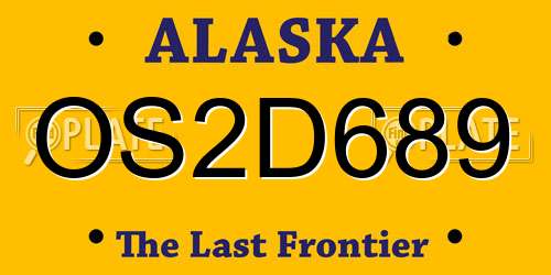 OS2D689 Alaska License Plate