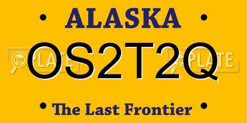 OS2T2Q Alaska License Plate