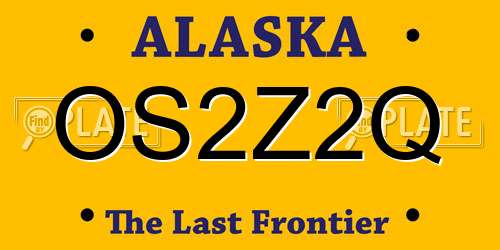 OS2Z2Q Alaska License Plate