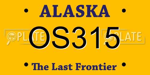 OS315 Alaska License Plate