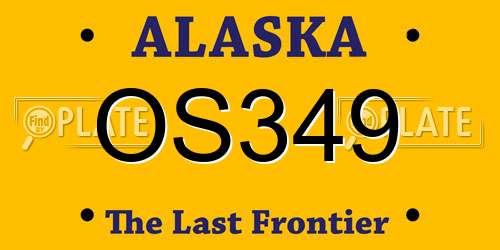 OS349 Alaska License Plate
