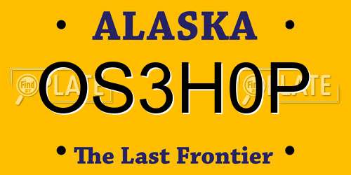 OS3H0P Alaska License Plate