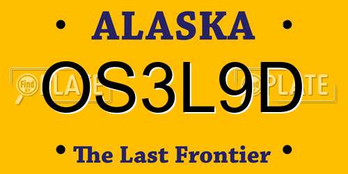 OS3L9D Alaska License Plate