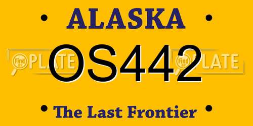OS442 Alaska License Plate