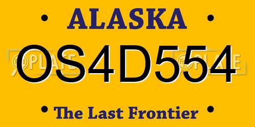 OS4D554 Alaska License Plate