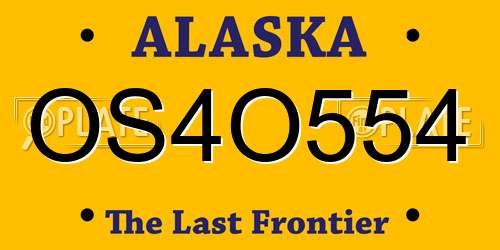 OS4O554 Alaska License Plate