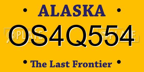 OS4Q554 Alaska License Plate
