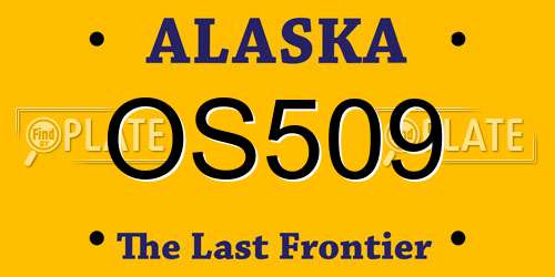OS509 Alaska License Plate