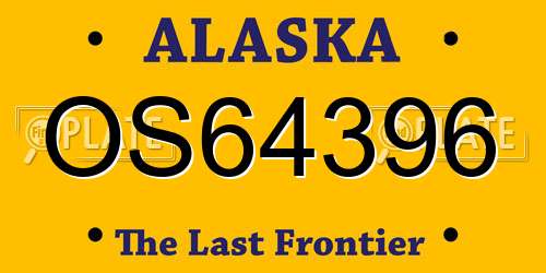 OS64396 Alaska License Plate