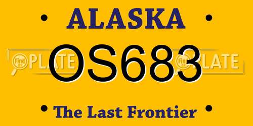 OS683 Alaska License Plate