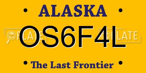 OS6F4L Alaska License Plate