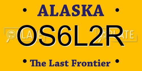 OS6L2R Alaska License Plate
