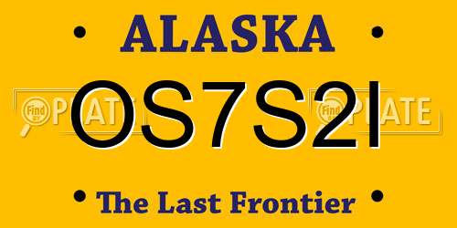 OS7S2I Alaska License Plate