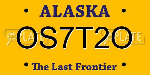 OS7T2O Alaska License Plate