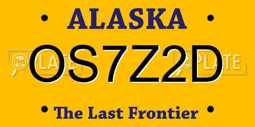 OS7Z2D Alaska License Plate