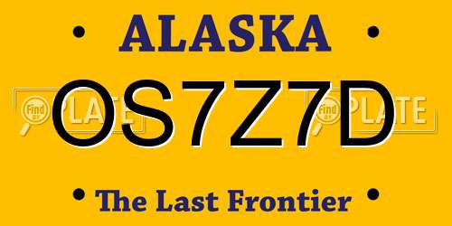 OS7Z7D Alaska License Plate